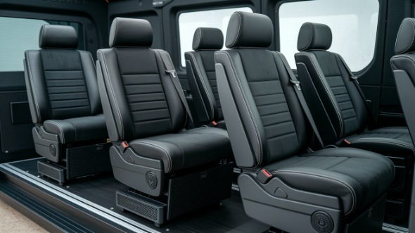 bridgeport sprinter van with driver inside
